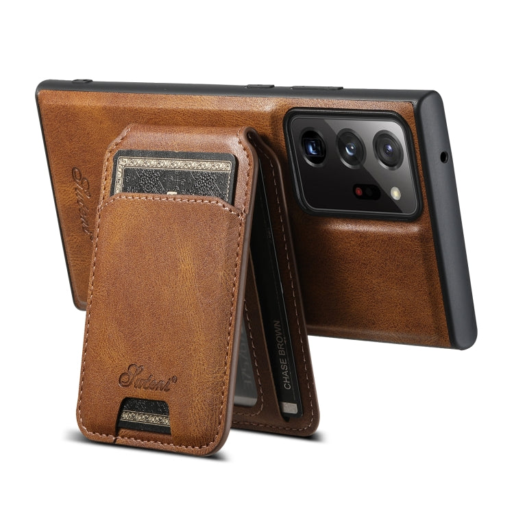 For Samsung Galaxy Note20 Ultra 5G Suteni H15  Oil Eax Leather Detachable Wallet Back Phone Case(Khaki) - Galaxy Note20 Ultra Cases by Suteni | Online Shopping South Africa | PMC Jewellery | Buy Now Pay Later Mobicred