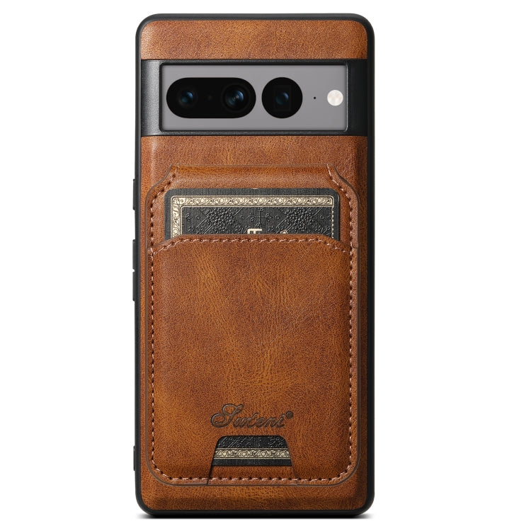 For Google Pixel 8 Pro Suteni H15 Oil Eax Leather Detachable Wallet Back Phone Case(Brown) - Google Cases by Suteni | Online Shopping South Africa | PMC Jewellery | Buy Now Pay Later Mobicred