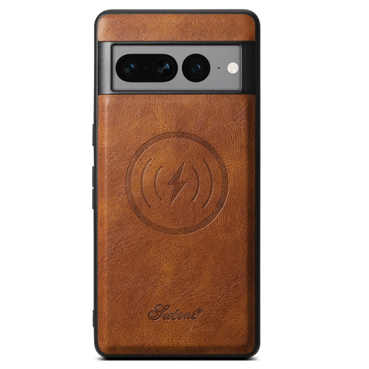 For Google Pixel 7a Suteni H15 Oil Eax Leather Detachable Wallet Back Phone Case(Brown) - Google Cases by Suteni | Online Shopping South Africa | PMC Jewellery | Buy Now Pay Later Mobicred