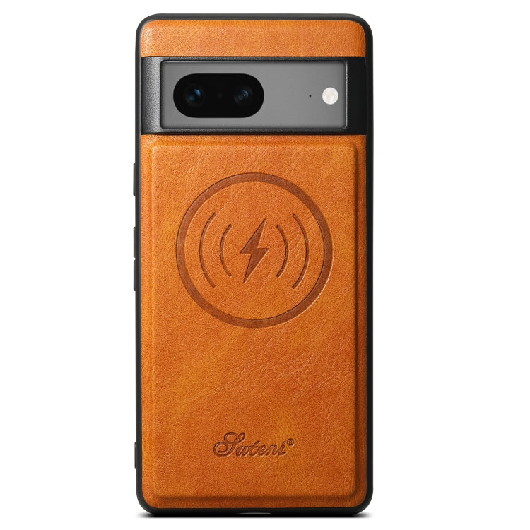 For Google Pixel 7 Suteni H15 Oil Eax Leather Detachable Wallet Back Phone Case(Khaki) - free shipping - PMC Jewellery - Order now!