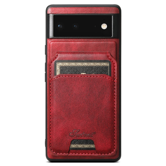 For Google Pixel 6 Suteni H15 Oil Eax Leather Detachable Wallet Back Phone Case(Red) - Google Cases by Suteni | Online Shopping South Africa | PMC Jewellery | Buy Now Pay Later Mobicred