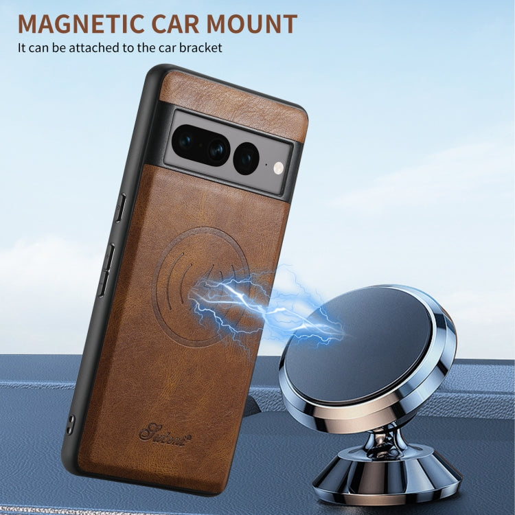 For Google Pixel 7 Pro Suteni H15 Oil Eax Leather Detachable Wallet Back Phone Case(Brown) - free shipping - PMC Jewellery - Order now!
