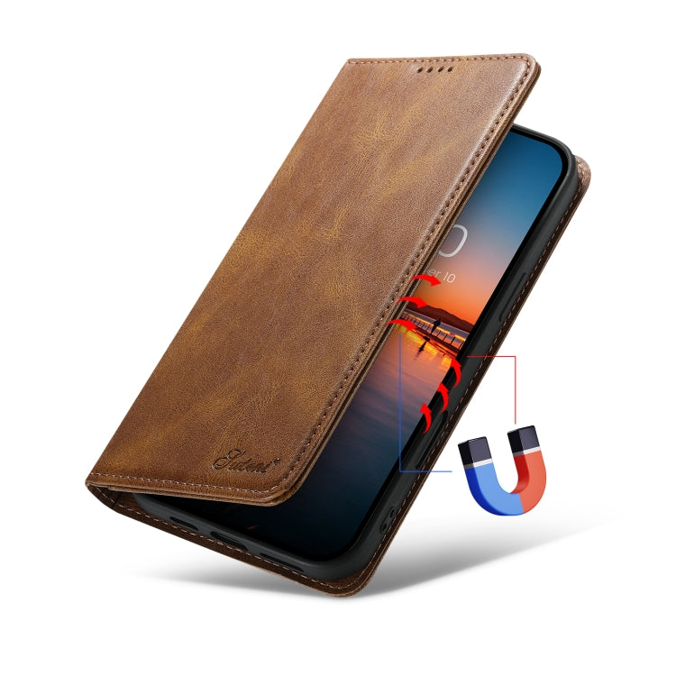 For iPhone 16 Plus Suteni J02 Oil Wax Wallet Leather Phone Case(Brown) - iPhone 16 Plus Cases by Suteni | Online Shopping South Africa | PMC Jewellery | Buy Now Pay Later Mobicred