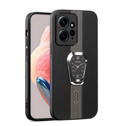 For Xiaomi Redmi Note 12 4G Magnetic Litchi Leather Back Phone Case with Holder(Black) - Xiaomi Cases by PMC Jewellery | Online Shopping South Africa | PMC Jewellery | Buy Now Pay Later Mobicred