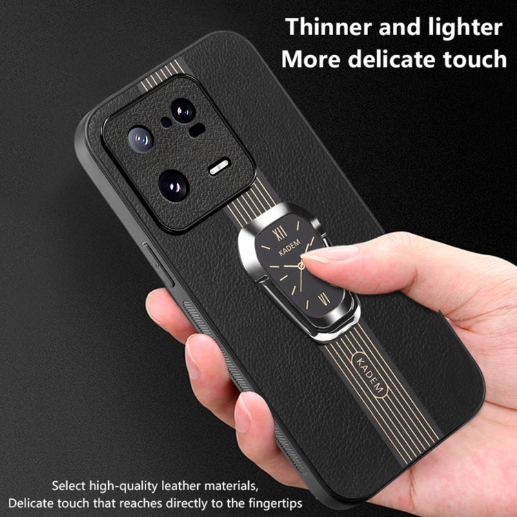 For Xiaomi 13 Pro Magnetic Litchi Leather Back Phone Case with Holder(Black) - Xiaomi Cases by PMC TechLife | Online Shopping South Africa | PMC TechLife | Buy Now Pay Later Mobicred