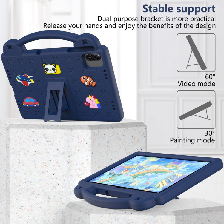 For Honor Pad X8a Handle Kickstand Children EVA Shockproof Tablet Case(Navy Blue) - Honor by PMC TechLife | Online Shopping South Africa | PMC TechLife | Buy Now Pay Later Mobicred
