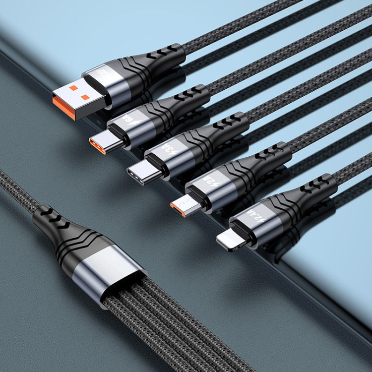 ENKAY 4-in-1 6A USB-A to Type-C / 8 Pin / Micro USB Multifunction Fast Charging Cable, Cable Length:2m(Black) - Multifunction Cable by ENKAY | Online Shopping South Africa | PMC TechLife | Buy Now Pay Later Mobicred