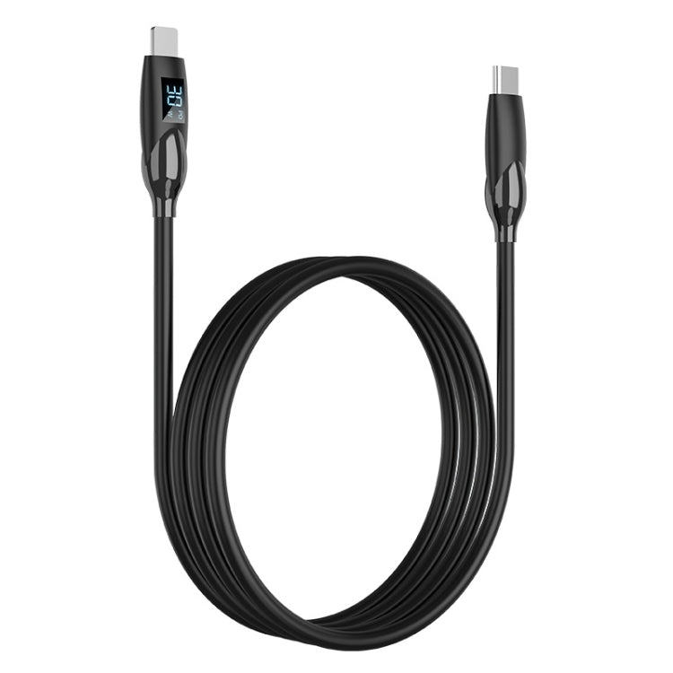 ENKAY PD30W Type-C to 8 Pin Fast Charging Data Silicone Cable with LED Display, Length:1m(Black) - free shipping - PMC Jewellery - Order now!