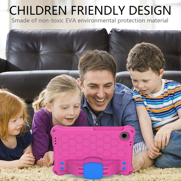 For Alcatel Joy Tab2 2020 / 3T 8.0 Honeycomb EVA Hybrid PC Tablet Case with Strap(Rose Red+Blue) - Others by PMC TechLife | Online Shopping South Africa | PMC TechLife | Buy Now Pay Later Mobicred