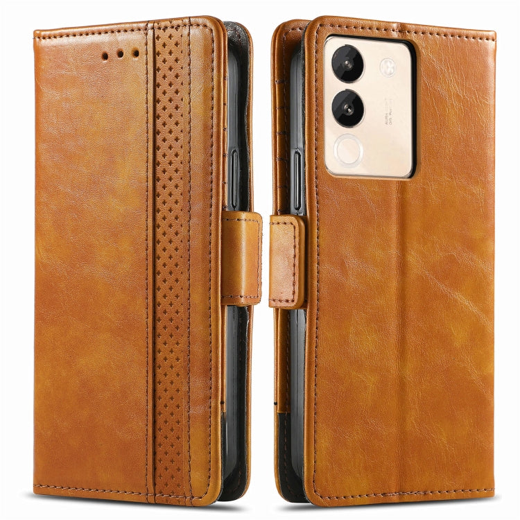 For vivo X100 CaseNeo Splicing Dual Magnetic Buckle Leather Phone Case(Khaki) - X100 Cases by imak | Online Shopping South Africa | PMC Jewellery | Buy Now Pay Later Mobicred