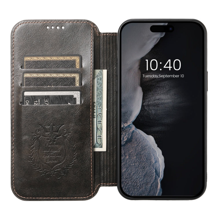 For iPhone 15 Suteni J05 Leather Magnetic MagSafe Phone Case(Black) - iPhone 15 Cases by Suteni | Online Shopping South Africa | PMC Jewellery | Buy Now Pay Later Mobicred