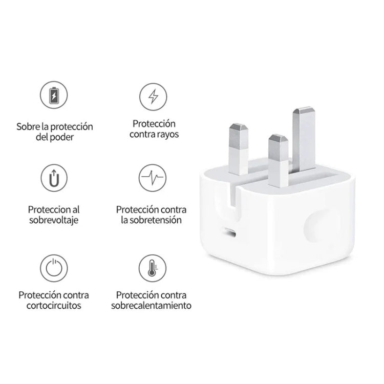 PD35W USB-C / Type-C Port Charger with 1m Type-C to Type-C Data Cable, UK Plug - USB Charger by PMC TechLife | Online Shopping South Africa | PMC TechLife | Buy Now Pay Later Mobicred
