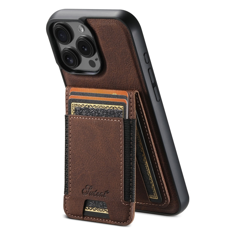 For iPhone 16 Pro Max Suteni H17 Litchi Texture Leather MagSafe Detachable Wallet Phone Case(Brown) - iPhone 16 Pro Max Cases by Suteni | Online Shopping South Africa | PMC Jewellery | Buy Now Pay Later Mobicred