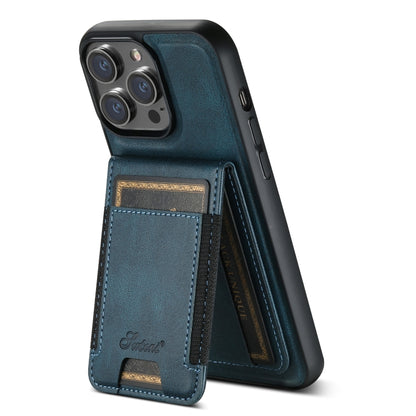 For iPhone 14 Pro Suteni H17 Oil Eax Leather MagSafe Detachable Wallet Phone Case(Blue) - iPhone 14 Pro Cases by Suteni | Online Shopping South Africa | PMC Jewellery | Buy Now Pay Later Mobicred