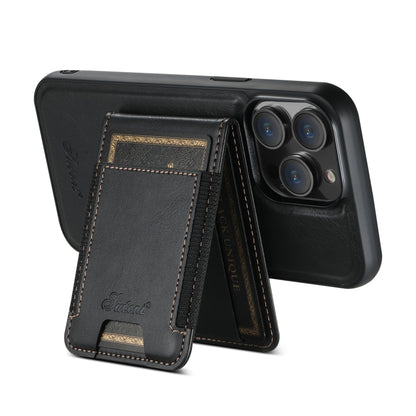 For iPhone 13 Pro Suteni H17 Oil Eax Leather MagSafe Detachable Wallet Phone Case(Black) - iPhone 13 Pro Cases by Suteni | Online Shopping South Africa | PMC Jewellery | Buy Now Pay Later Mobicred