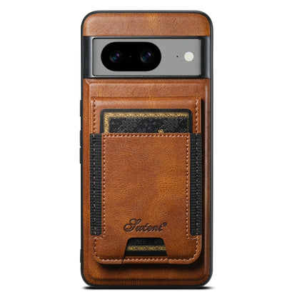 For Google Pixel 7a Suteni H17 Oil Eax Leather Detachable Wallet Phone Case(Brown) - Google Cases by Suteni | Online Shopping South Africa | PMC Jewellery | Buy Now Pay Later Mobicred