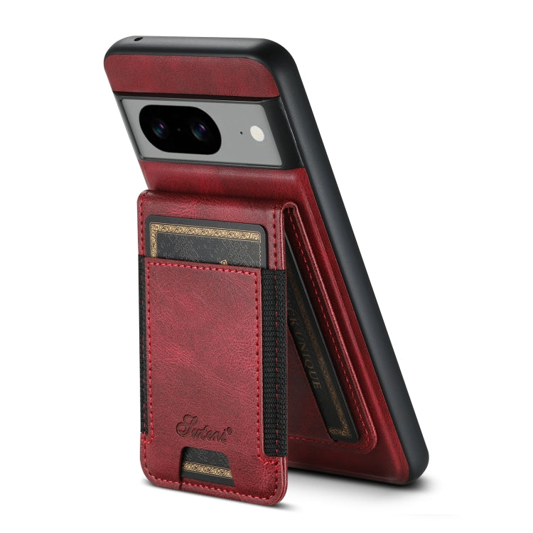 For Google Pixel 7 Suteni H17 Oil Eax Leather Detachable Wallet Phone Case(Red) - Google Cases by Suteni | Online Shopping South Africa | PMC Jewellery | Buy Now Pay Later Mobicred