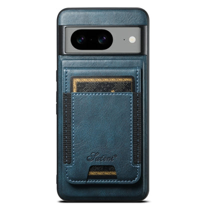 For Google Pixel 6a Suteni H17 Oil Eax Leather Detachable Wallet Phone Case(Blue) - Google Cases by Suteni | Online Shopping South Africa | PMC Jewellery | Buy Now Pay Later Mobicred