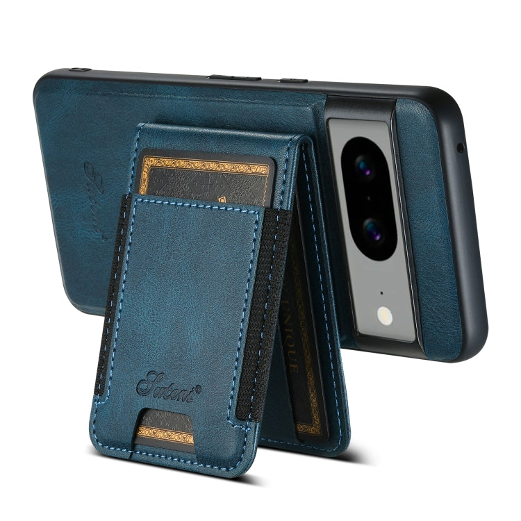 For Google Pixel 6 Pro Suteni H17 Oil Eax Leather Detachable Wallet Phone Case(Blue) - Google Cases by Suteni | Online Shopping South Africa | PMC Jewellery | Buy Now Pay Later Mobicred