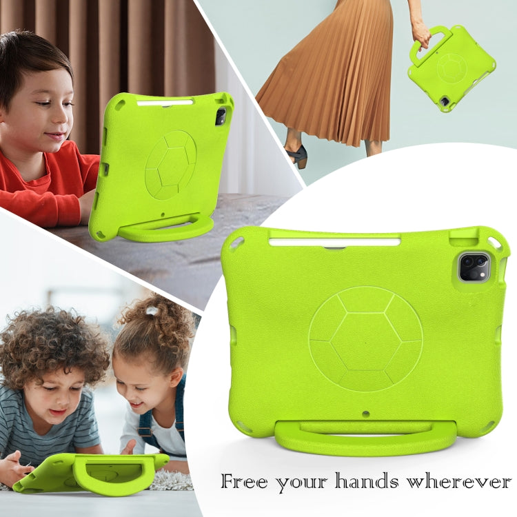 For iPad Air 11 2024 Handle Football Shaped EVA Shockproof Tablet Case(Grass Green) - iPad Air 11 2024 Cases by PMC TechLife | Online Shopping South Africa | PMC TechLife | Buy Now Pay Later Mobicred