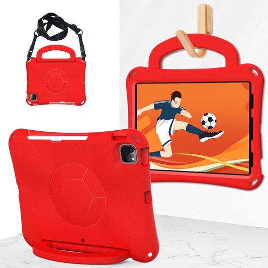 For iPad Pro 11 2024 Handle Football Shaped EVA Shockproof Tablet Case(Red) - iPad Pro 11 2024 Cases by PMC Jewellery | Online Shopping South Africa | PMC Jewellery | Buy Now Pay Later Mobicred