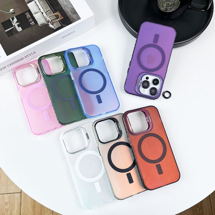 For iPhone 14 Pro Lens Holder MagSafe PC Hybrid TPU Phone Case(Green) - iPhone 14 Pro Cases by PMC TechLife | Online Shopping South Africa | PMC TechLife | Buy Now Pay Later Mobicred