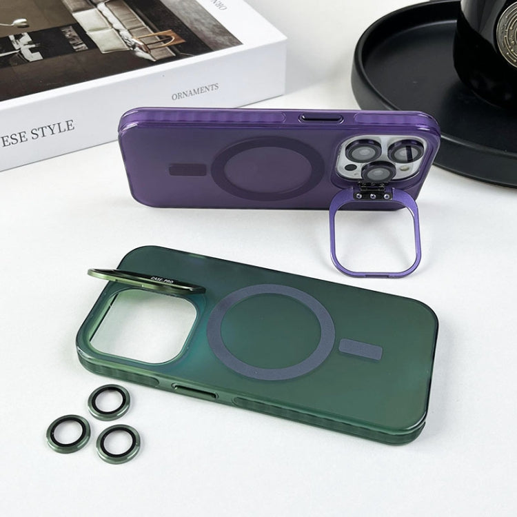 For iPhone 15 Pro Max MagSafe Lens Holder PC Hybrid TPU Phone Case(Blue) - iPhone 15 Pro Max Cases by PMC TechLife | Online Shopping South Africa | PMC TechLife