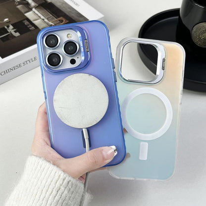 For iPhone 15 MagSafe Lens Holder PC Hybrid TPU Phone Case(White) - iPhone 15 Cases by PMC Jewellery | Online Shopping South Africa | PMC Jewellery