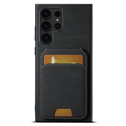 For Samsung Galaxy S24 Ultra 5G Suteni H02 Litchi Leather Card Wallet Stand Back Phone Case(Black) - Galaxy S24 Ultra 5G Cases by Suteni | Online Shopping South Africa | PMC Jewellery | Buy Now Pay Later Mobicred