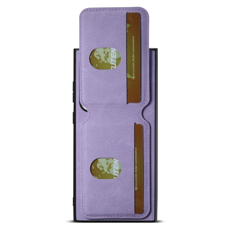 For Samsung Galaxy S24 Ultra 5G Suteni H02 Litchi Leather Card Wallet Stand Back Phone Case(Purple) - Galaxy S24 Ultra 5G Cases by Suteni | Online Shopping South Africa | PMC Jewellery | Buy Now Pay Later Mobicred