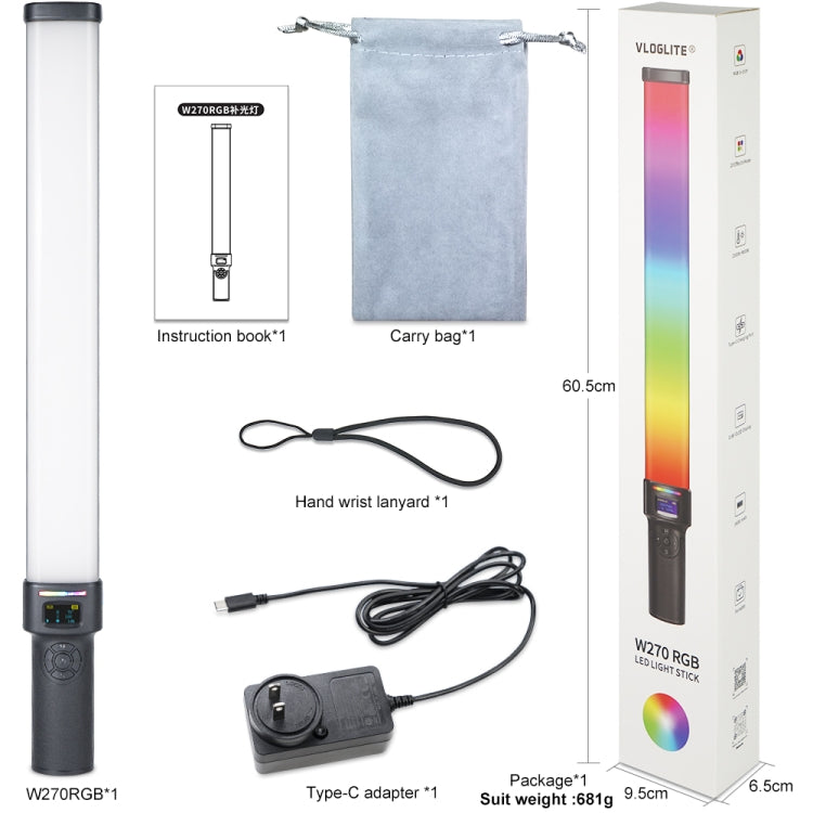 VLOGLITE W270RGB Live Streaming E-Sports Handheld Fill Light LED Studio Light(EU Plug) - free shipping - PMC TechLife - Order now!