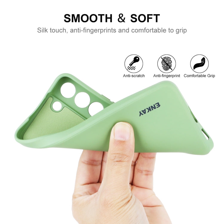 For Samsung Galaxy S24 5G ENKAY Liquid Silicone Soft Shockproof Phone Case(Light Green) - Galaxy S24 5G Cases by ENKAY | Online Shopping South Africa | PMC Jewellery | Buy Now Pay Later Mobicred