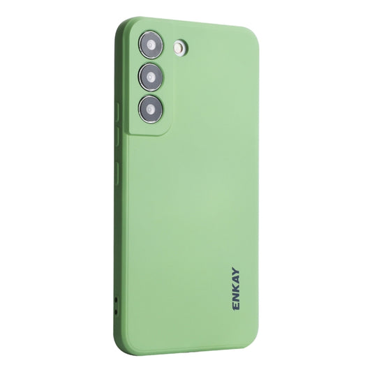 For Samsung Galaxy S25+ 5G ENKAY Liquid Silicone Soft Shockproof Phone Case(Light Green) - Galaxy S25+ 5G Cases by ENKAY | Online Shopping South Africa | PMC Jewellery | Buy Now Pay Later Mobicred