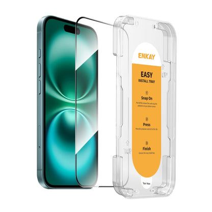 For iPhone 16 ENKAY Easy Install High Alumina Silicon Full Glass Film - iPhone 16 Tempered Glass by ENKAY | Online Shopping South Africa | PMC Jewellery | Buy Now Pay Later Mobicred