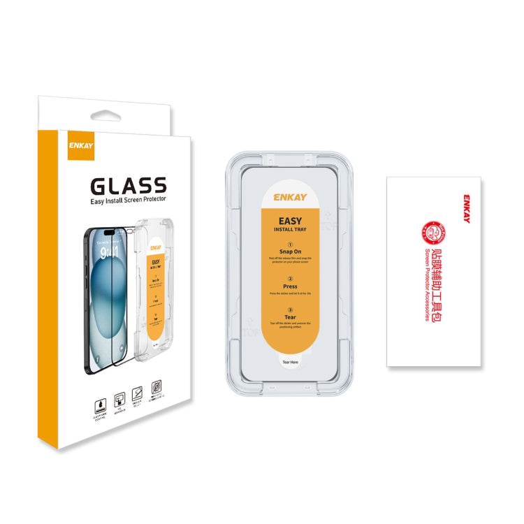 For iPhone 16 Plus ENKAY Easy Install High Alumina Silicon Full Glass Film - iPhone 16 Plus Tempered Glass by ENKAY | Online Shopping South Africa | PMC Jewellery | Buy Now Pay Later Mobicred