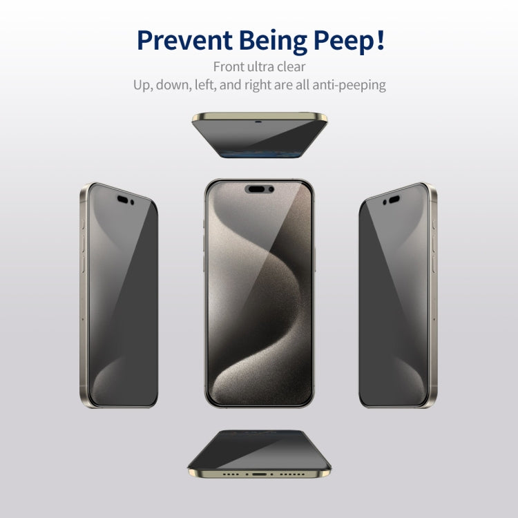 For iPhone 14 Pro Max 5pcs ENKAY Hat-Prince 360 Degree Anti-peeping Privacy Full Screen Tempered Glass Film - iPhone 14 Pro Max Tempered Glass by ENKAY | Online Shopping South Africa | PMC Jewellery | Buy Now Pay Later Mobicred