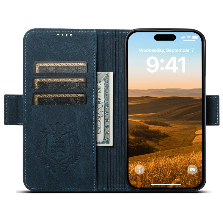 For iPhone 12 / 12 Pro SUTENI J07 Multifunctional Horizontal Flip Magsafe Leather Phone Case(Blue) - free shipping - PMC Jewellery - Order now!