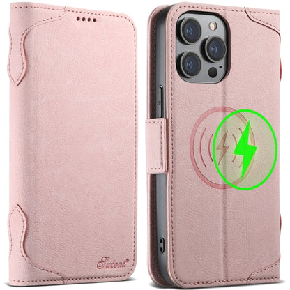 For iPhone 14 Pro Max SUTENI J07 Multifunctional Horizontal Flip Magsafe Leather Phone Case(Pink) - iPhone 14 Pro Max Cases by Suteni | Online Shopping South Africa | PMC Jewellery | Buy Now Pay Later Mobicred