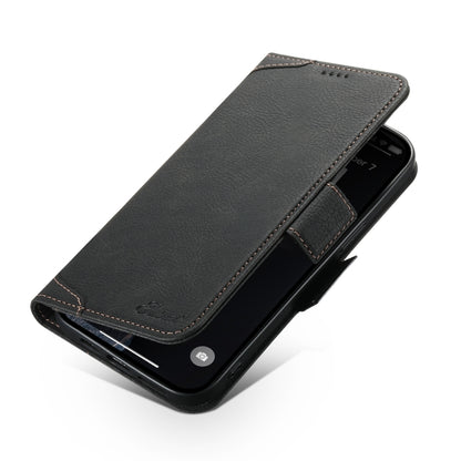 For iPhone 15 SUTENI J07 Multifunctional Horizontal Flip Magsafe Leather Phone Case(Black) - iPhone 15 Cases by Suteni | Online Shopping South Africa | PMC Jewellery | Buy Now Pay Later Mobicred