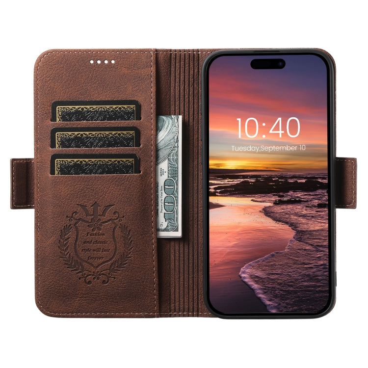 For iPhone 16 Pro SUTENI J07 Multifunctional Horizontal Flip Magsafe Leather Phone Case(Brown) - iPhone 16 Pro Cases by Suteni | Online Shopping South Africa | PMC Jewellery | Buy Now Pay Later Mobicred