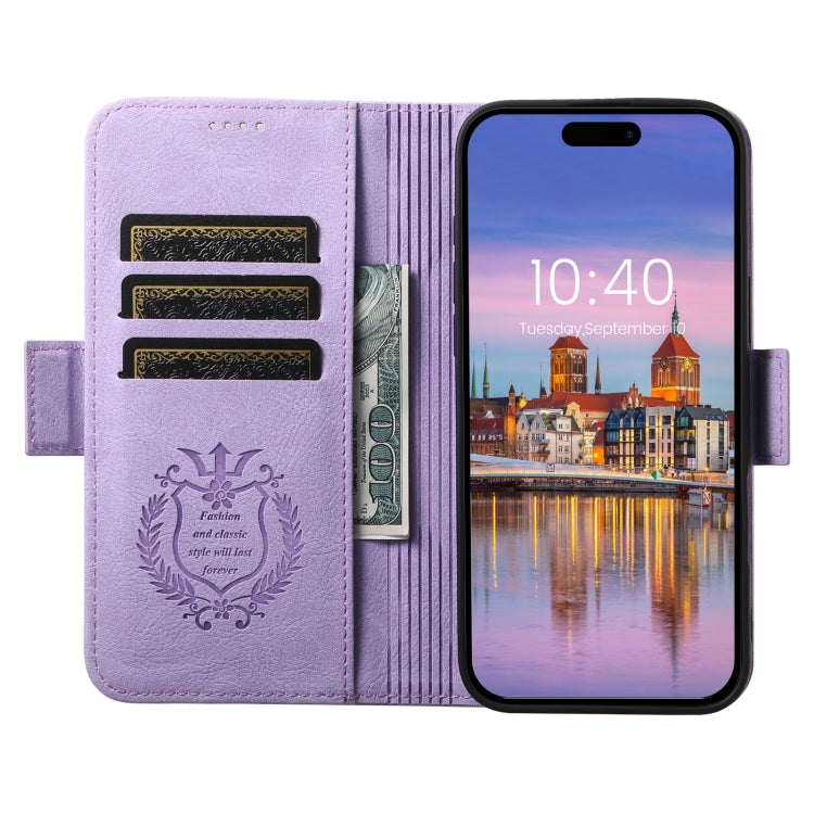 For iPhone 16 Pro Max SUTENI J07 Multifunctional Horizontal Flip Magsafe Leather Phone Case(Purple) - iPhone 16 Pro Max Cases by Suteni | Online Shopping South Africa | PMC Jewellery | Buy Now Pay Later Mobicred