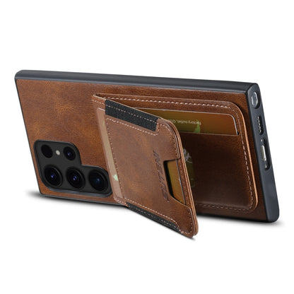 For Samsung Galaxy S24 Ultra 5G Suteni H03 Oil Wax Leather Wallet Stand Back Phone Case(Brown) - Galaxy S24 Ultra 5G Cases by Suteni | Online Shopping South Africa | PMC Jewellery | Buy Now Pay Later Mobicred