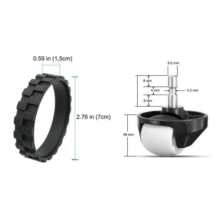 JUNSUNMAY Replacement Wheel Caster Tires for All Series iRobot Vacuum Cleaner - For iRobot Accessories by JUNSUNMAY | Online Shopping South Africa | PMC TechLife | Buy Now Pay Later Mobicred