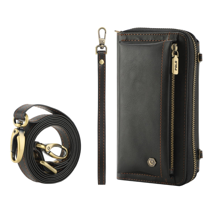 For Samsung Galaxy S24+ 5G Crossbody Multi-functional Zipper Wallet Leather Phone Case(Black) - Galaxy S24+ 5G Cases by PMC Jewellery | Online Shopping South Africa | PMC Jewellery | Buy Now Pay Later Mobicred