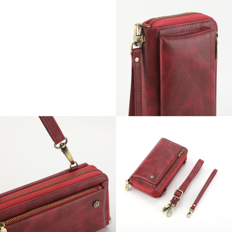 For Samsung Galaxy S24 5G Crossbody Multi-functional Zipper Wallet Leather Phone Case(Red) - Galaxy S24 5G Cases by PMC Jewellery | Online Shopping South Africa | PMC Jewellery | Buy Now Pay Later Mobicred