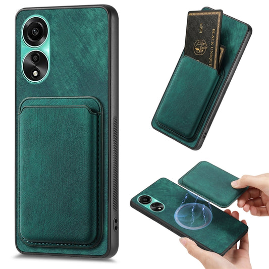 For OPPO A78 4G Retro Leather Card Bag Magnetic Phone Case(Green) - OPPO Cases by PMC Jewellery | Online Shopping South Africa | PMC Jewellery | Buy Now Pay Later Mobicred