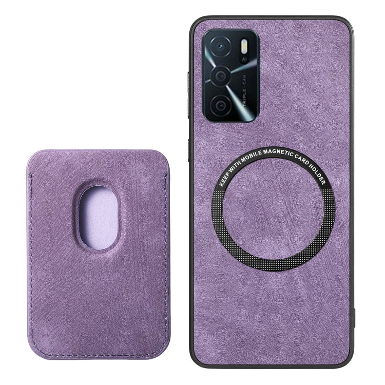 For OPPO K11X 5G Retro Leather Card Bag Magnetic Phone Case(Purple) - OPPO Cases by PMC Jewellery | Online Shopping South Africa | PMC Jewellery | Buy Now Pay Later Mobicred