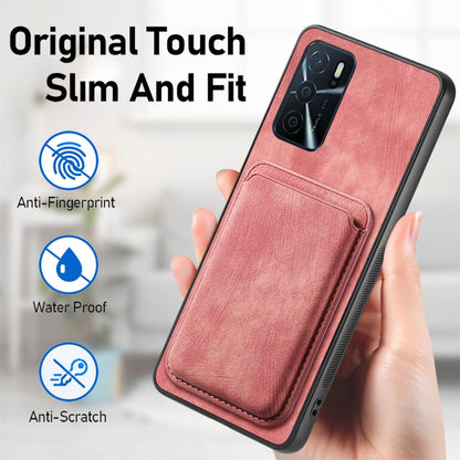 For OPPO A1 5G Retro Leather Card Bag Magnetic Phone Case(Pink) - OPPO Cases by PMC Jewellery | Online Shopping South Africa | PMC Jewellery | Buy Now Pay Later Mobicred