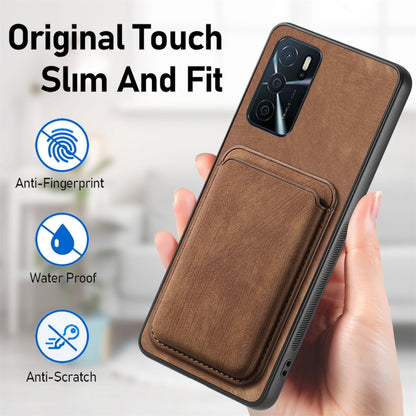 For OPPO Reno8 T 4G Retro Leather Card Bag Magnetic Phone Case(Brown) - OPPO Cases by PMC Jewellery | Online Shopping South Africa | PMC Jewellery | Buy Now Pay Later Mobicred