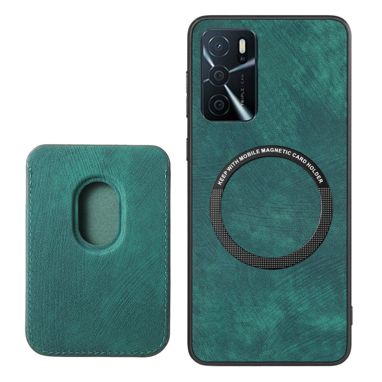 For OPPO Reno7 Pro 5G Retro Leather Card Bag Magnetic Phone Case(Green) - OPPO Cases by PMC TechLife | Online Shopping South Africa | PMC TechLife | Buy Now Pay Later Mobicred